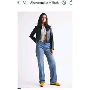 NEW W/TAGS abercrombie high rise 90s relaxed jeans Curve love- 34/18R